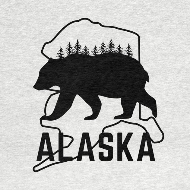 Bear Alaska State Wild animal by Cute Tees Kawaii